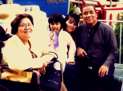 Mama with Mariel and us at Disneyland