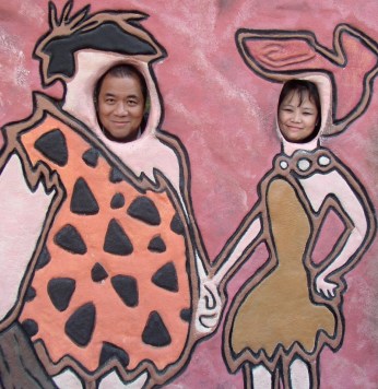 Bong and Mariel as the Flintstones